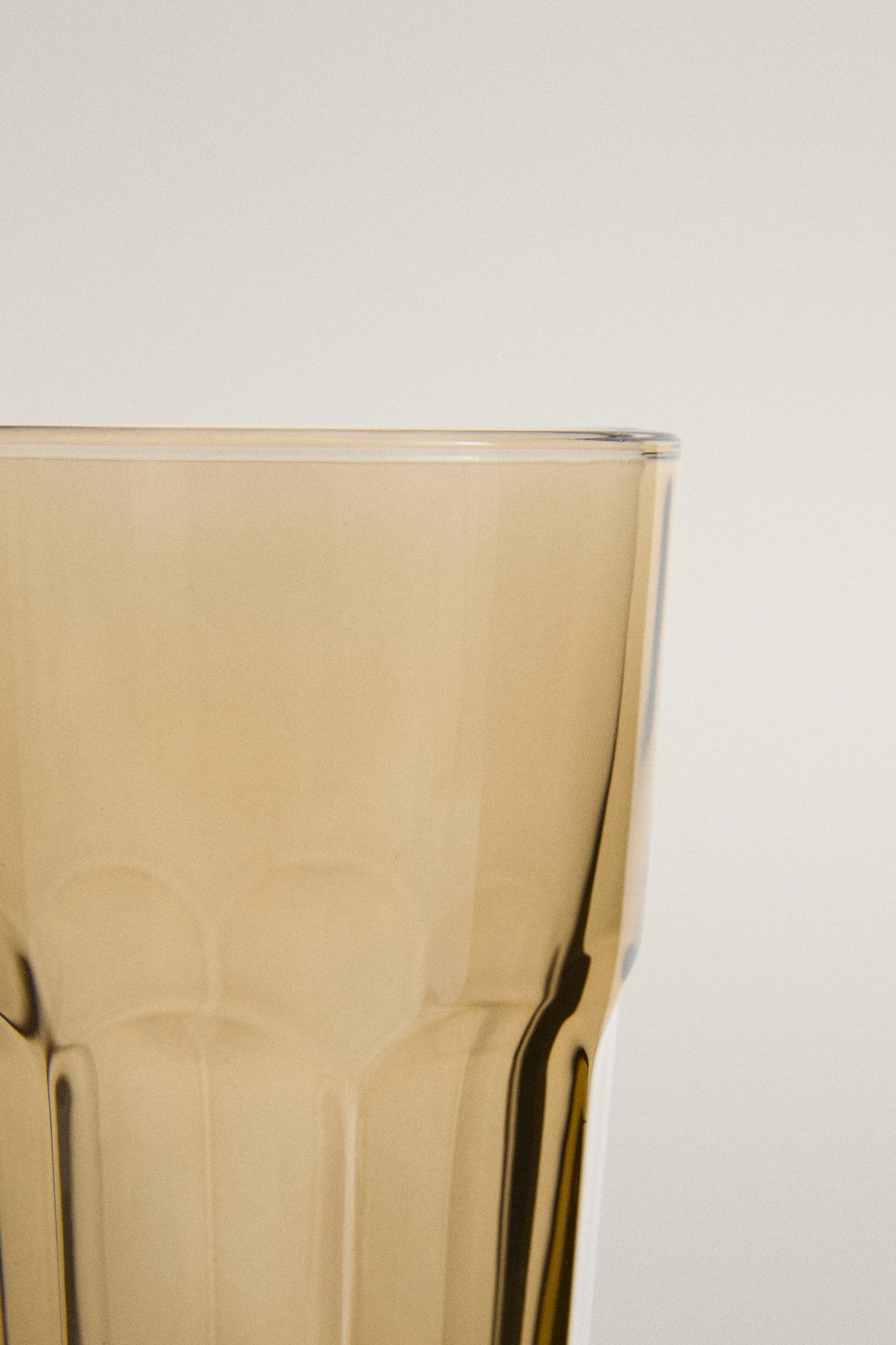FACETED RAISED DESIGN GLASS SOFT DRINK TUMBLER